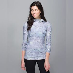 Lululemon Grey Water Bound Hoodie Mini Blushed Illusion White Multi Size 4